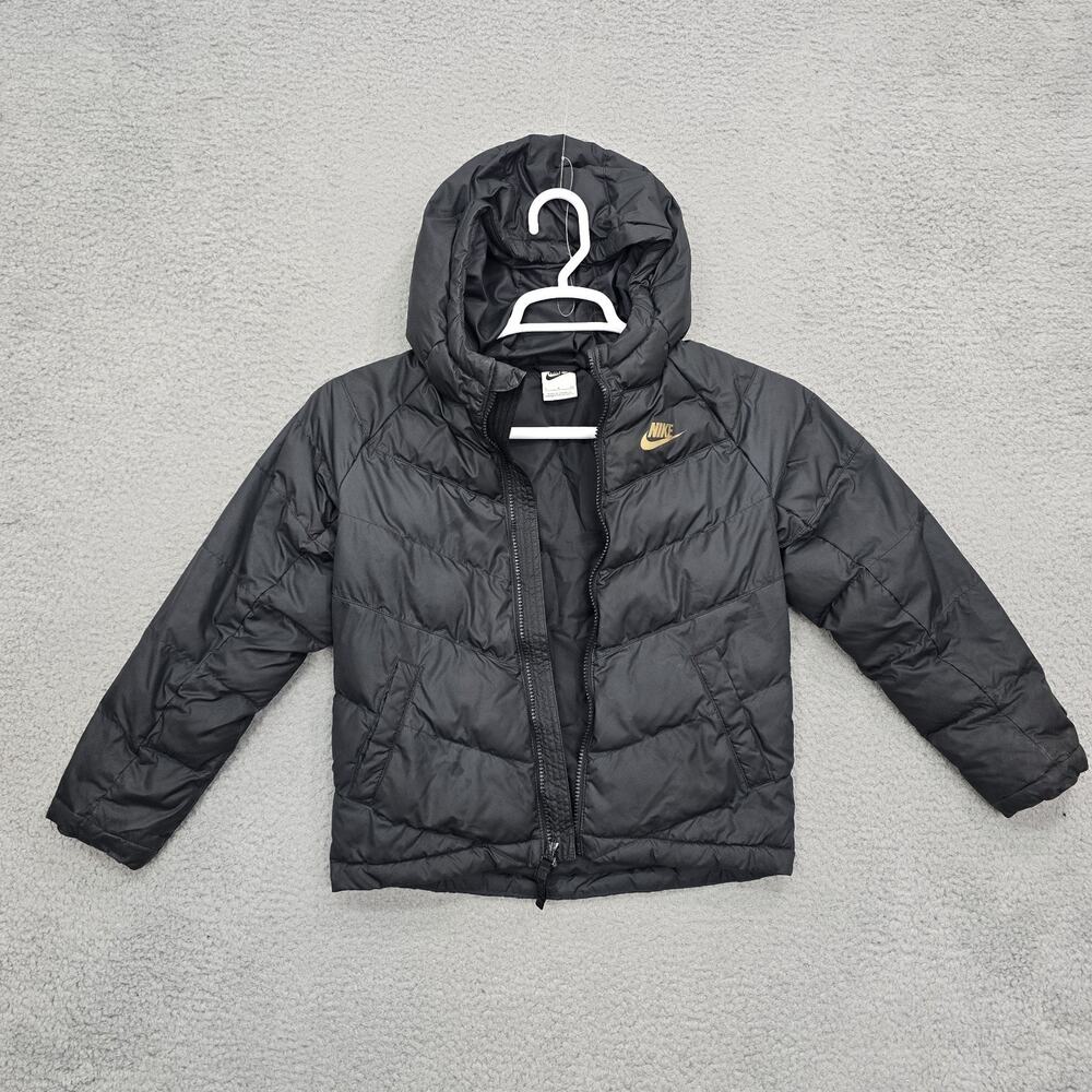 Nike Water Resistant Puffer Jacket kids Girl Boy Small Years Unisex Black Hooded